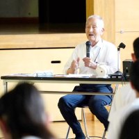 戦争の悲惨さ知って　「武蔵」乗組員が体験語る　勝浦中