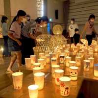 竹あかりで夕涼み　幻想空間に親子連れ笑顔　木更津　放置竹林、食廃油を活用