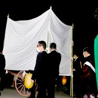 建て替え控え仮遷座祭　山武・上横地の八坂神社