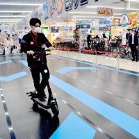自転車や電動キックボードの試乗ができるエリア