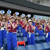 美爆音と呼ばれる演奏でナインを鼓舞した習志野の吹奏楽部員