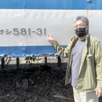 ＣＦを呼びかける５８３系食堂車保存会の梅原さん