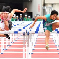 山中（市船橋）優勝　千葉県勢ワンツー　陸上男子１１０メートルハードル　全国高校総体