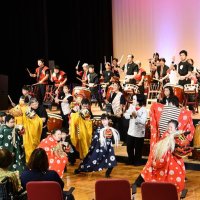 大迫力　和太鼓が観客魅了　香取・山田公民館　５団体集結