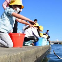 ウナギ放流「大きくなって」　児童願い込め、古里の川へ　白子３小学校