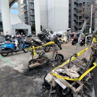 駐輪場火災、バイクなど６台焼ける　千葉都市モノレール栄町駅近く　千葉市中央区　