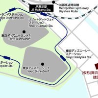 東京ディズニーリゾートから徒歩圏にあるホテル建設地を示した地図（三菱地所広報部提供）