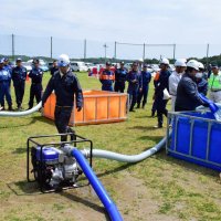 昨年９月の水害を受け茂原市　が導入した仮設の排水ポンプ
