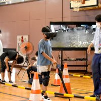 ＡＲで浸水疑似体験　防災対策の重要性学ぶ　白井第二小