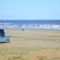 １６日の閉鎖が決まった山武市の殿下海水浴場＝１４日午後４時４０分ごろ（写真一部加工）