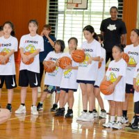 基本も実戦も楽しく　小中高生バスケ教室　大多喜エグゼ選手ら指導