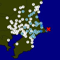最大震度３の地震　震源は千葉県東方沖　Ｍ５．１　銚子市などで震度３