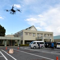 災害時輸送ドローンで　東庄　物資供給体制確立へ実験