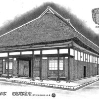 晩春の民家　匂い立つ陽光浴び輝く　絵・文　道塚元嘉　【民家の四季】