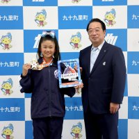 外房チア世界初Ｖ報告　さらなる活躍誓う　九十九里の小６行方さん