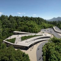 「（仮称）チバニアンガイダンス施設」の完成予想図（株式会社隈研吾建築都市設計事務所作画）

