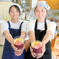 夏のお菓子屋さん救え！！　大原高生考案デザートを販売　食感こだわり、アサイー風ボウル　茂原
