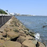 人工干潟造成、砂入れ終了　市川　一部流出、追加投入検討