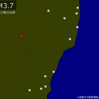 【速報】茨城と福島でＭ３．７の地震　震源は福島県中通り　最大震度１　
