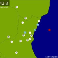 深夜に関東・東北で地震　Ｍ３．８　震源は茨城県沖　地震が及んだ地域人口１１９万人