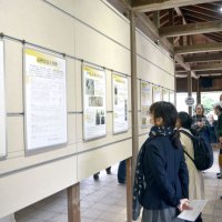 江戸時代の菊の栽培書などを解説したパネルも展示している