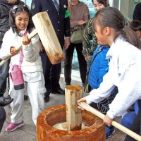 餅つき楽しみ国際交流　異文化理解、双方向に　鴨川　【師走スケッチ２０２５】