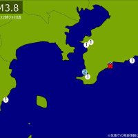 【速報】関東・中部で地震　Ｍ3.8　震源は千葉県南部　地震が及んだ地域人口25万人