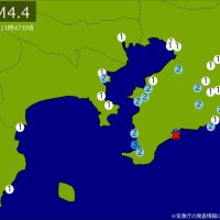 午前１１時４７分ごろ発生した地震の震度分布図