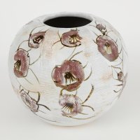 「鉄絵銅彩椿紋壺」１９８７年、県立美術館蔵

