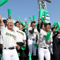 緑の大応援団、勝利呼ぶ　アルプス「次もいいプレーを」　専大松戸、初戦突破　第９８回選抜高校野球