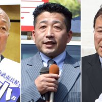 新人三つどもえ　人口減、活性化巡り舌戦　山武市長選告示