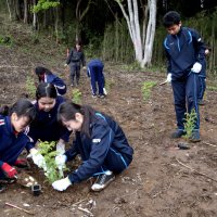 立派な木に成長見守る　市原・市東中生徒が植樹体験