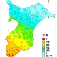 大正型関東地震の地表震度分布（千葉県提供）