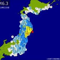 【速報】関東・東北・中部・北海道で地震　Ｍ６．３　東京、神奈川、埼玉、千葉、北海道などで揺れ　最大震度５弱　震源は宮城県沖　地震が及んだ地域人口５３７８万人